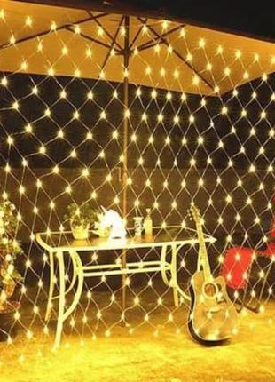 Гірлянда сітка вулична  sk 180 led 3х2м для садово-паркового дизайну, з пультом управління cc1br-2801-2r