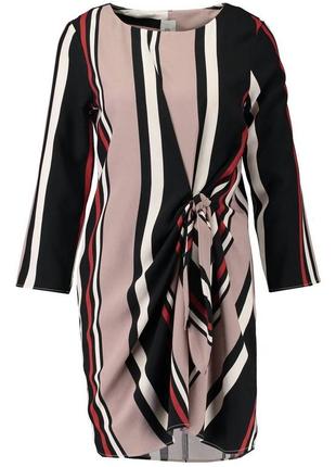Платье мини с завязками "river island" в полоску. размер uk6/eur32.