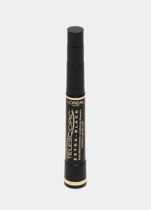 Туш для вій l'oreal paris telescopic carbon extra black extreme lengthening mascara подовжувальна, ультрачорна
