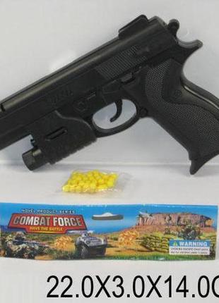 Игрушечный пистолет на пульках арт.р87н с лазерным прицелом, фонарик, размер 22*14см, см. описание4 фото