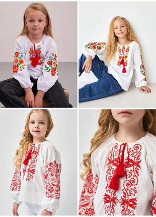 Вишиванка для дівчинки машинна вишивка різні кольори3 фото