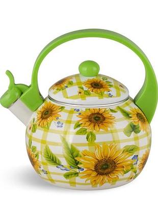 Чайник со свистком edenberg flowers 2 eb-1745-2 2.2 л кухонный чайник для плиты кухонный чайник для плиты
