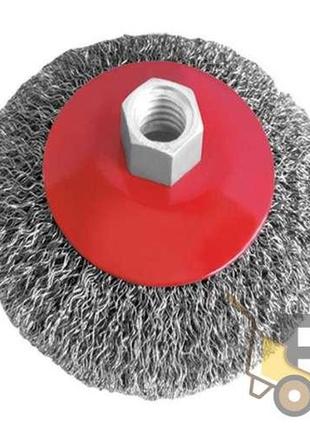 Щітка конусна 100 мм, для кшм (кручений дріт) intertool bt-5100