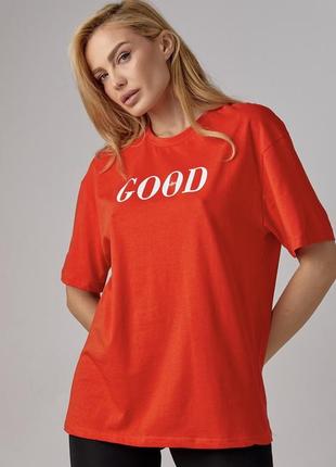 Трикотажная футболка с надписью good vibes