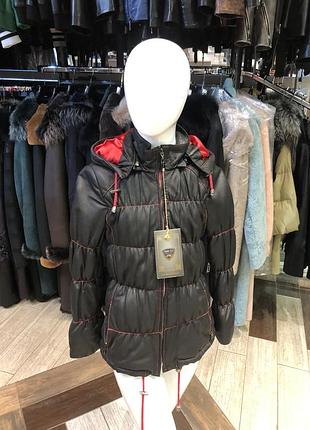 Пуховик дитячий капюшон зйомний,замша