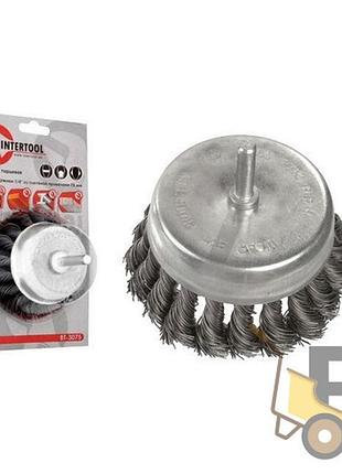 Щітка чашкова 75 мм для дриля (пучки крученого дроту) intertool bt-3075