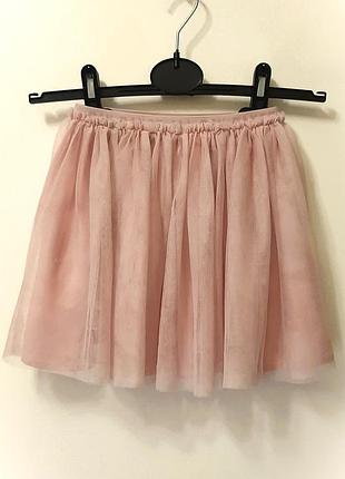 Primark юбка-пачка нежно-розовая + нюанс, сетка-фатин пышная мини на резинке на девочку 4-6л