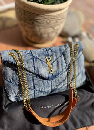 Сумка джинсовая в стиле yves saint laurent lou lou