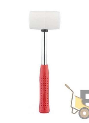 Киянка гумова бiла 450 г металева ручка intertool ht-0227