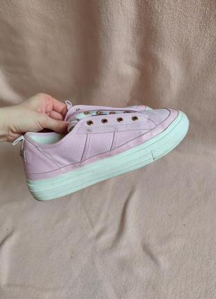 Кеды розовые высокая подошва р 38 24.5 25 см river island тряпочные