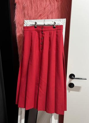 Миди юбка в складку розовая