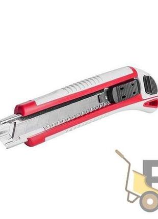 Нож с 3-мя отламыми лезвиями 18 мм, металлическая направляющая intertool ht-0508