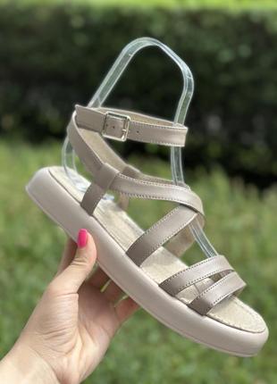 Трендовые женские босоножки бежевого цвета / женские босоножки / кожаные босоножки / бежевые босоножки7 фото