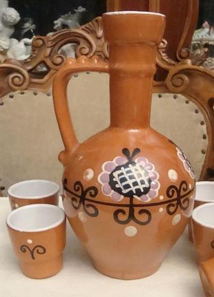 Набор кувшин - графин + 5 стопок керамика ссср новый № ст