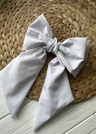 Білий бант доя волосся, бант на заколці, бант заколка, бант на резинці