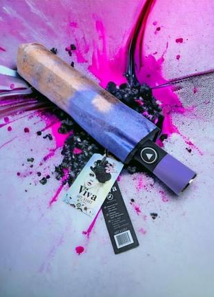 Женский зонт полуавтомат viva, с 9 карбоновыми спицами, компактный зонт с системой антиветер