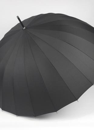 Большой зонт-трость анти-шторм с 24 карбоновыми спицами и полуавтоматическим открытием