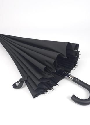 Большой зонт-трость анти-шторм с 24 карбоновыми спицами и полуавтоматическим открытием