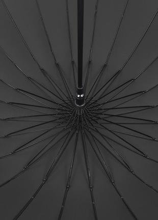 Большой зонт-трость анти-шторм с 24 карбоновыми спицами и полуавтоматическим открытием