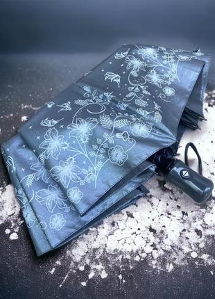 Женский зонт автомат с 9 спицами, антиветер-системой и отличной тканью