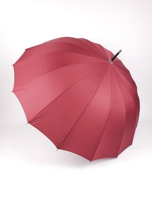 Женский зонт трость семейный, большой, антиветер, полуавтомат на 16 спиц, красный