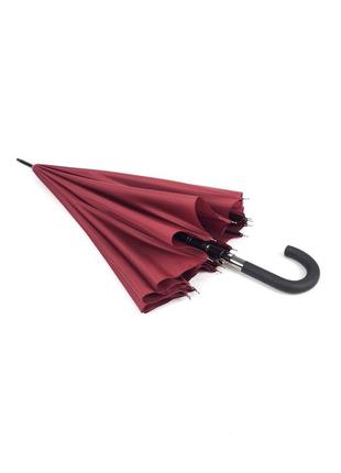 Женский зонт трость семейный, большой, антиветер, полуавтомат на 16 спиц, красный