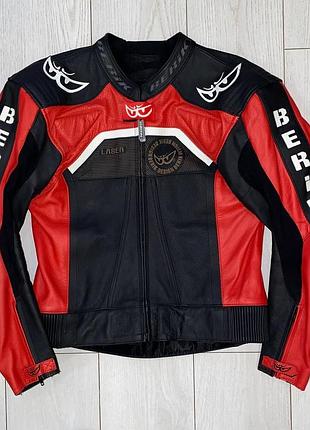 Мужская кожаная мото куртка berik size xl 54 (на деле м-л)
