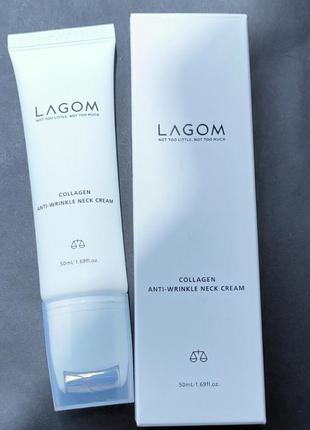 Антивіковий крем для шиї lagom collagen anti-wrinkle neck cream