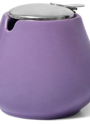 Сахарница керамическая fissman profitea 600мл с откидной крышкой лиловая кухонная посуда для хранения сахара