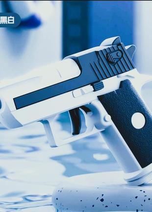 Пістолет desert eagle, літній водяний пістолет, іграшка, неелектричний, високого тиску "біло синій",