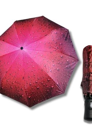 Парасолька жіноча напівавтомат з 9 комбінованими спицями та системою антивітер