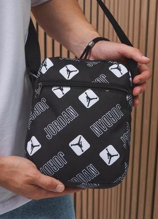Сумка через плече сумка-мессенджер барсетка jordan black white