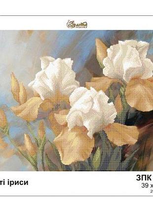 Зпк-015 жовті іриси. схема для вишивання бісером золота підкова