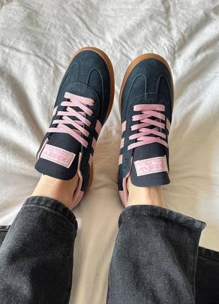 Жіночі кросівки adidas spezial handball core black clear pink gum10 фото
