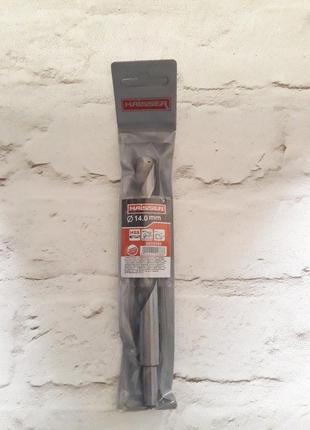 Свердло по металу 14.0х108х160 мм циліндричний хвостовик (din 338), haisser