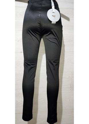 Італійські фірмові з високою посадкою круті брюки штани вузькі скінни чорні1 фото