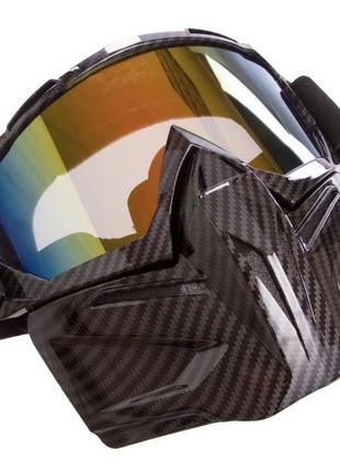 Маска гірськолижна захисна sp-sport чорний/маска лижна для сноуборду/маска для катання на лижах2 фото