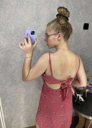 Летнее платье в клетку, сарафан6 фото