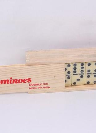 Домино классик 5010д в деревянной коробке, кости с металл. сердечником