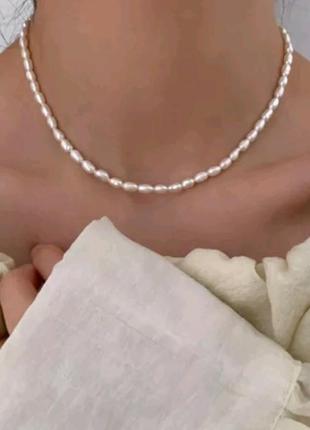 Натуральні перлини чокер кольє намисто