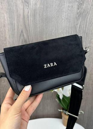 Маленька жіноча сумочка клатч замшева стиль зара, міні сумка на плече zara pro859