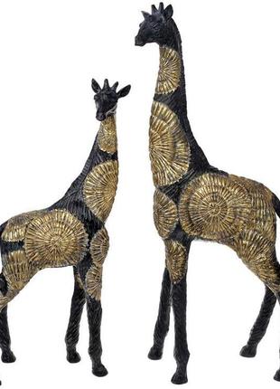 Декоративна фігура "жираф" 19х9.5х41см daymart  полистоун, чорний з золотом2 фото