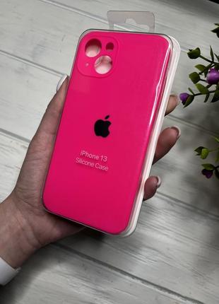 Чохол на iphone 13 квадратні борти чохол на айфон silicone case full camera на apple