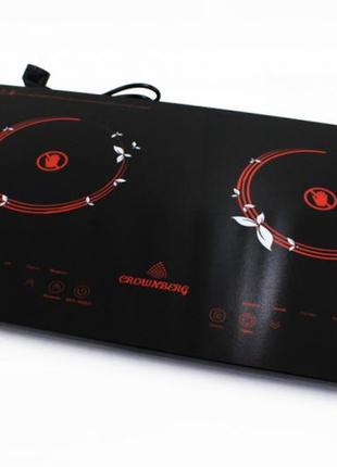 Настільна інфрачервона плита crownberg cb 1330 2 конфорки 2000 вт + 2000 вт