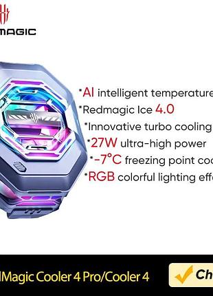 Магнітний радіатор-вентилятор (кулер) для смартфона nubia redmagic magnetic cooler 4 pro black