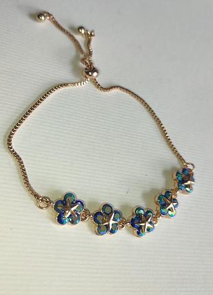 Браслет з  квітками під  золото