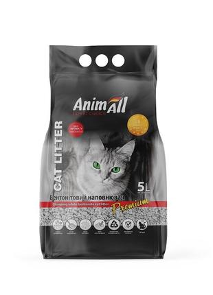 Бентонітовий наповнювач animall premium classic без аромату, для кішок, 5 л