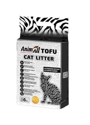 Соєвий наповнювач animall tofu carbon з активованим вугіллям, для кішок, 6 літрів (2,6 кг)