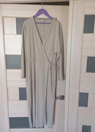 Платье беж мягко zara длинное