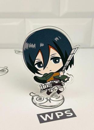 Акрилова колекційна фігурка чібі chibi атака титанів мікаса аккерман 10 см